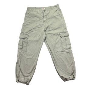 Levi's Olive Green Cargo Pants‎ Elastic Cuff Casual Utility Sz 31 Fits 31.5" Y2K